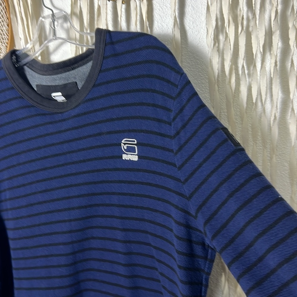 G-Star RAW Classic Bound Sweater in Black and Navy Stripe Size XXL - Picture 8 of 15